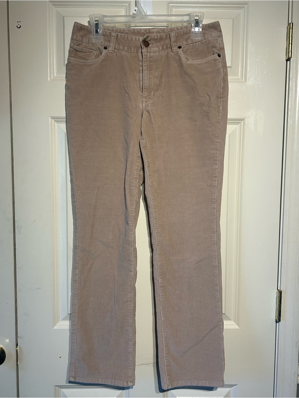 LL Bean Favorite Fit Corduroy Pants Women’s Size 6 Beige Khaki Straight Leg